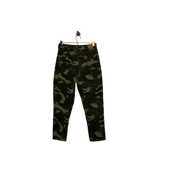 American Eagle Size 4 Regular Green Camo Corduroy Stretch Mom Jean Pants Cords - Picture 4 of 7